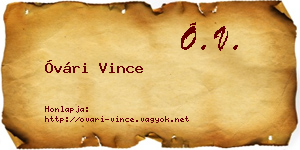Óvári Vince névjegykártya
